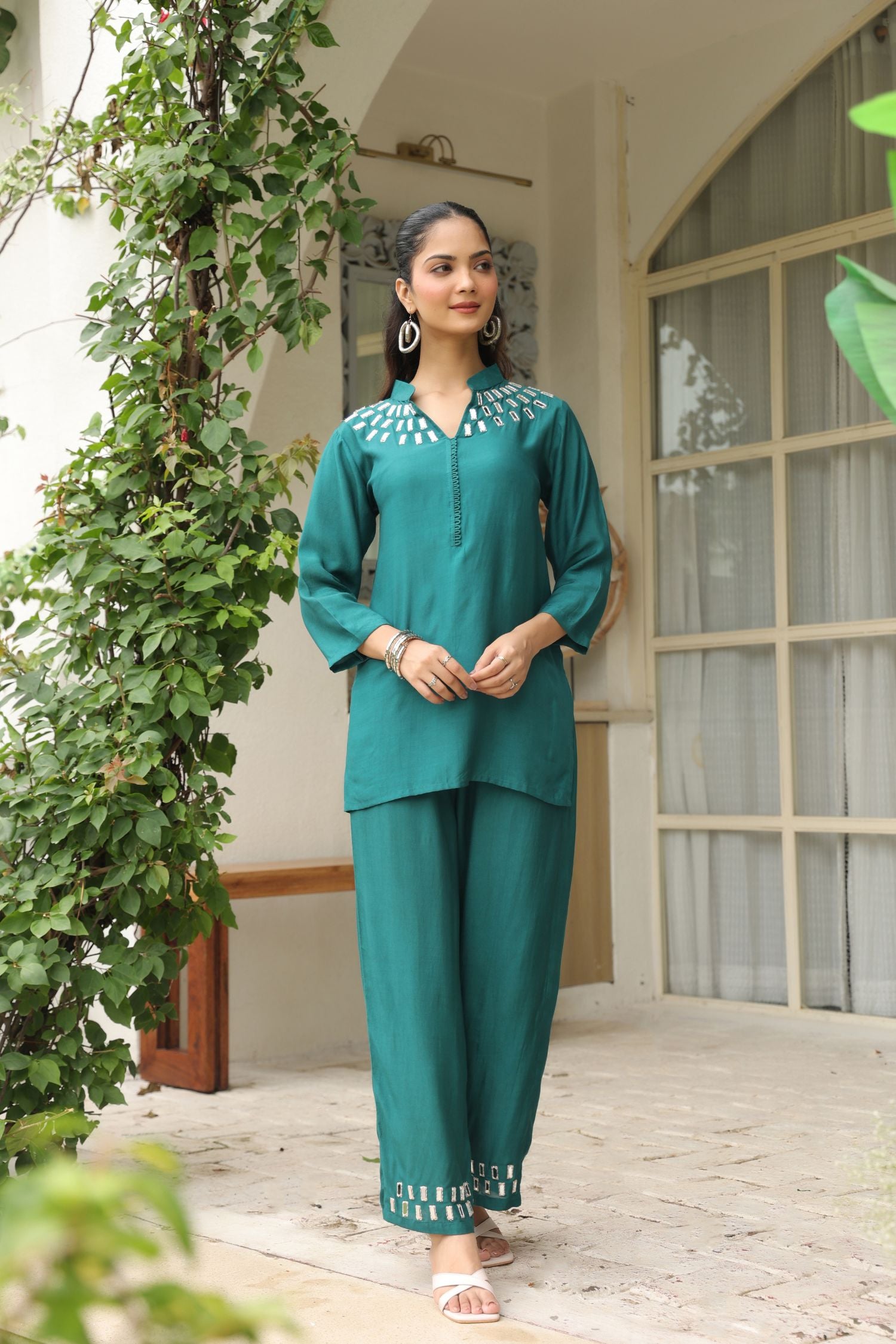 Rama Charm Mirror Work Co-ord Set
