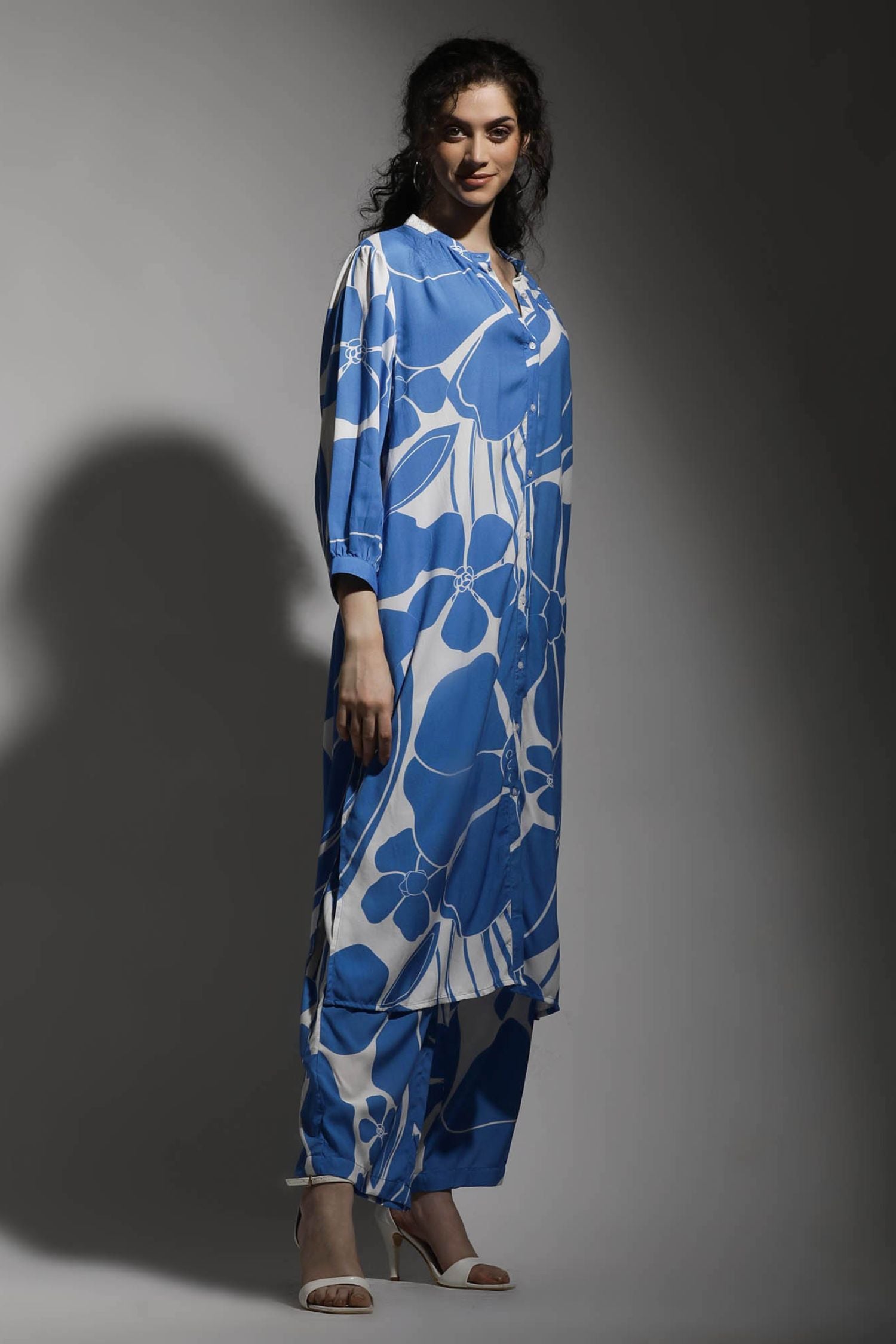 Blue Flower Print Co-ord Set