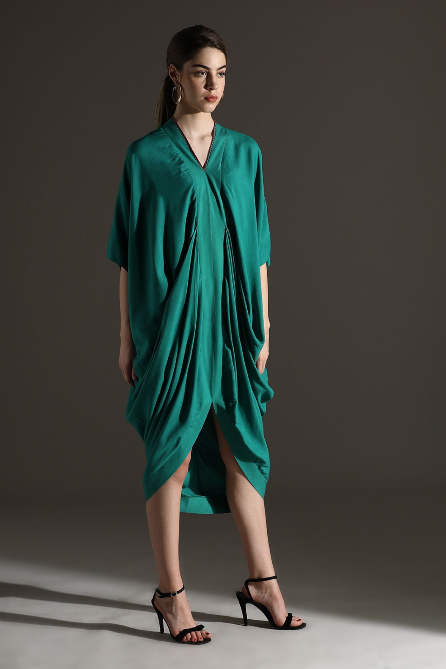 Green Kaftan Style Long Dress