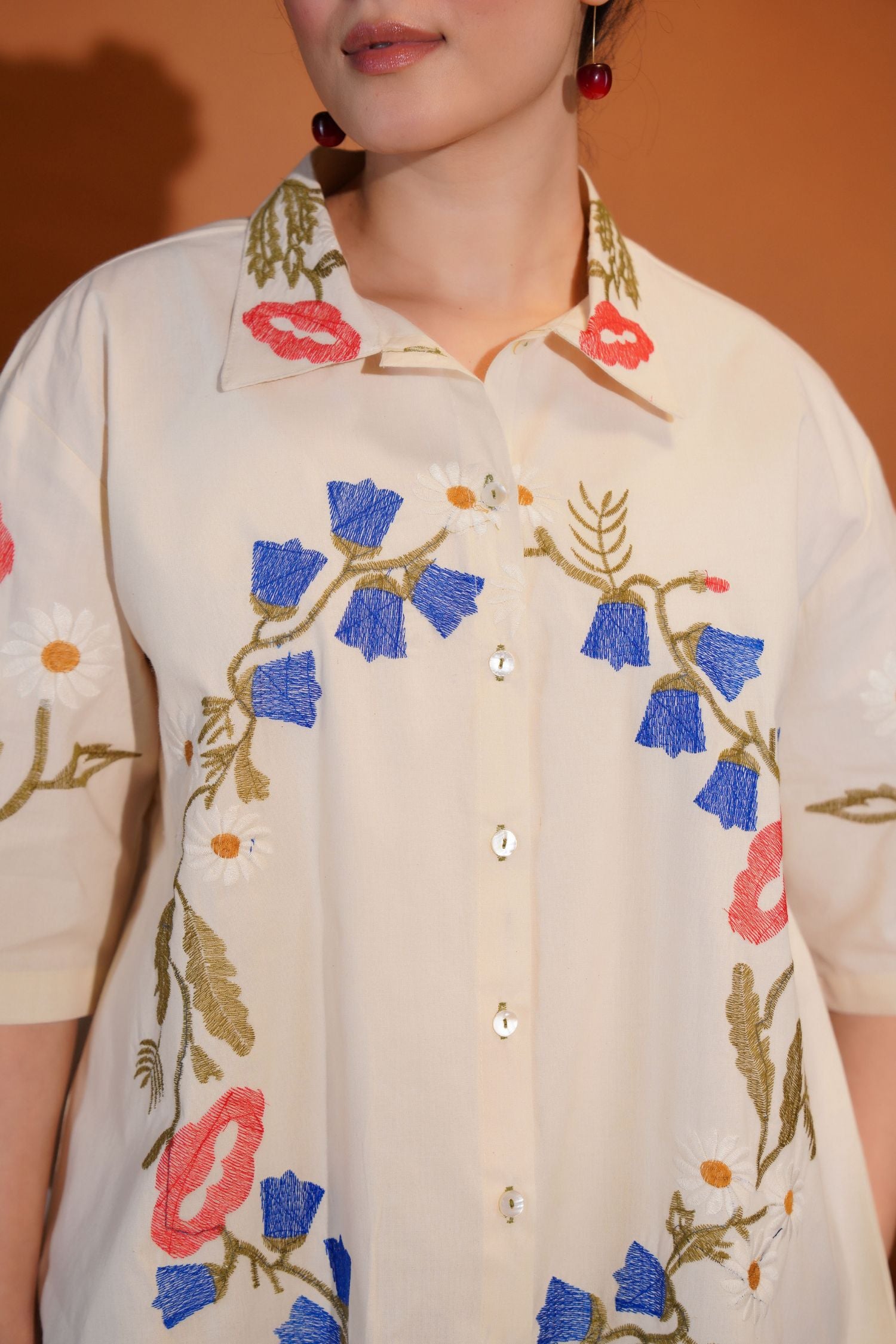 Modern Shirt with Beautiful Thread Work Patterns
