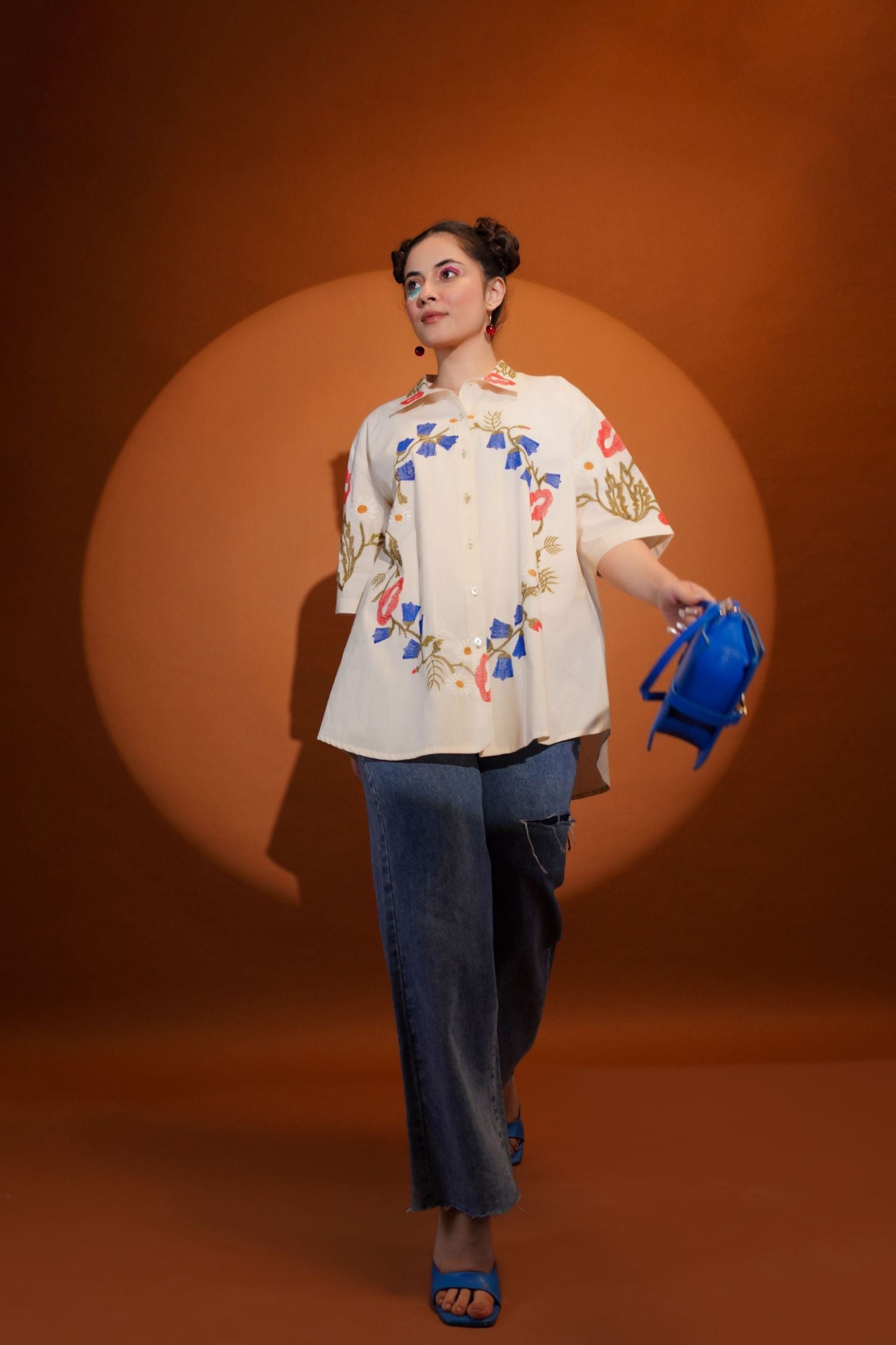 Modern Shirt with Beautiful Thread Work Patterns