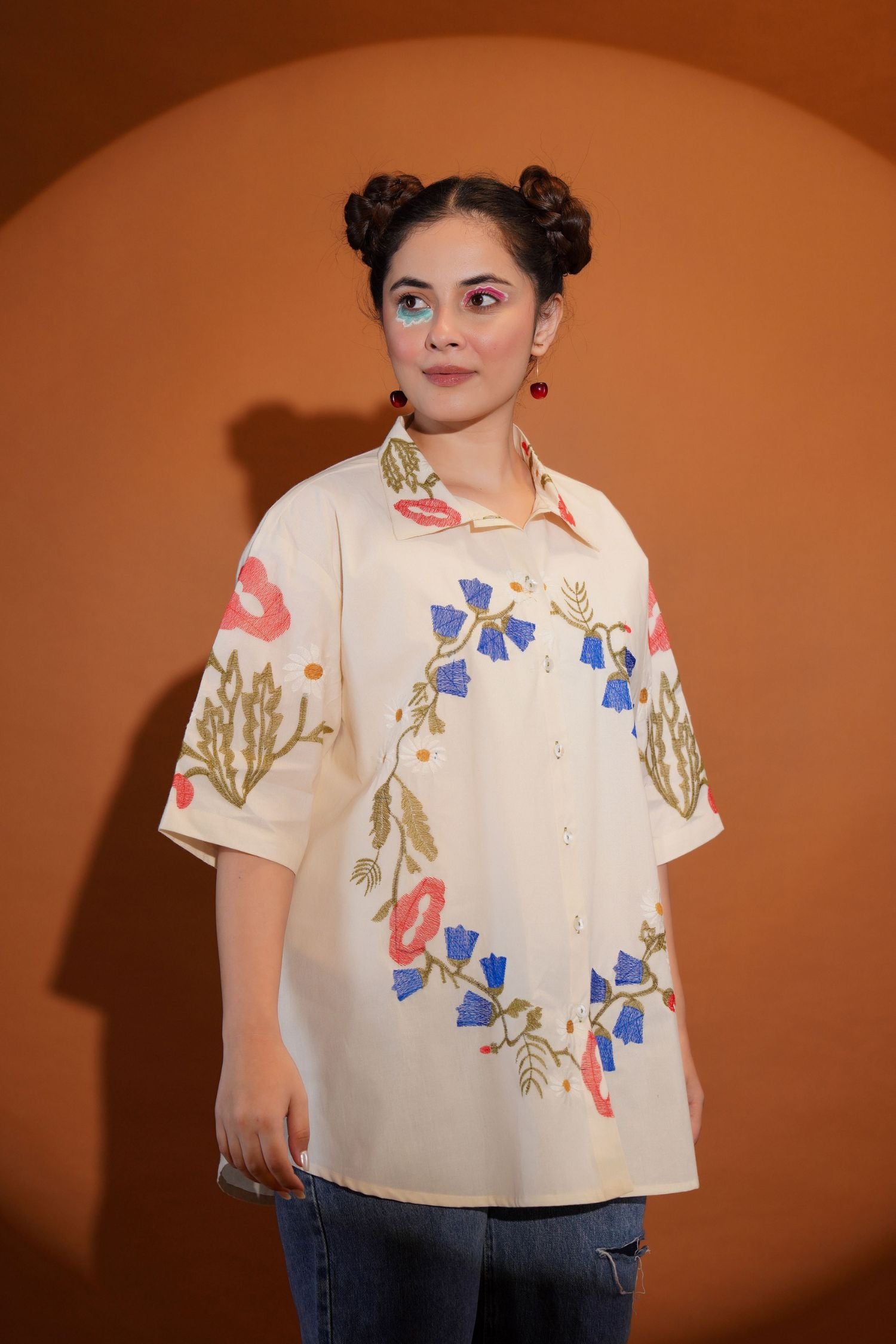 Modern Shirt with Beautiful Thread Work Patterns