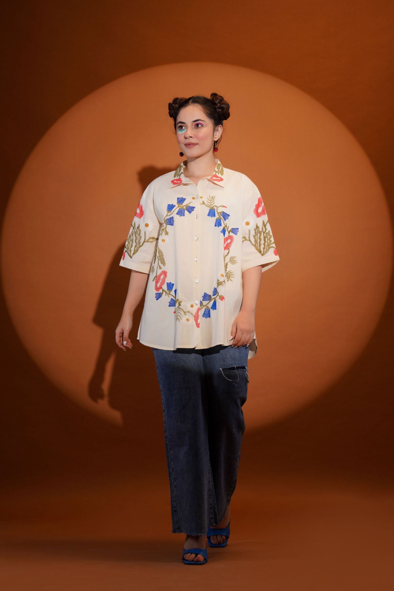 Modern Shirt with Beautiful Thread Work Patterns