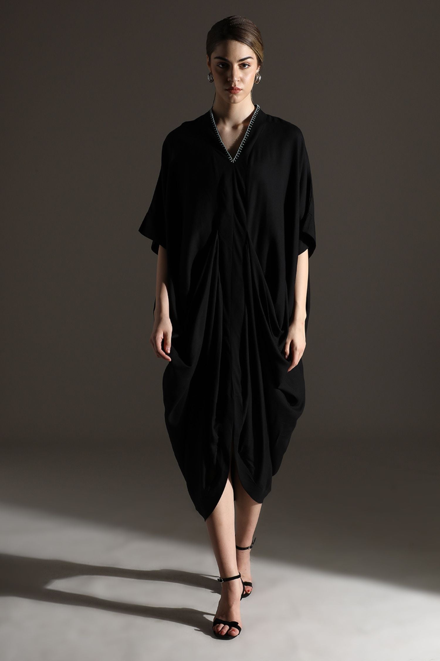 Black Kaftan Style Long Dress For A Chic Look